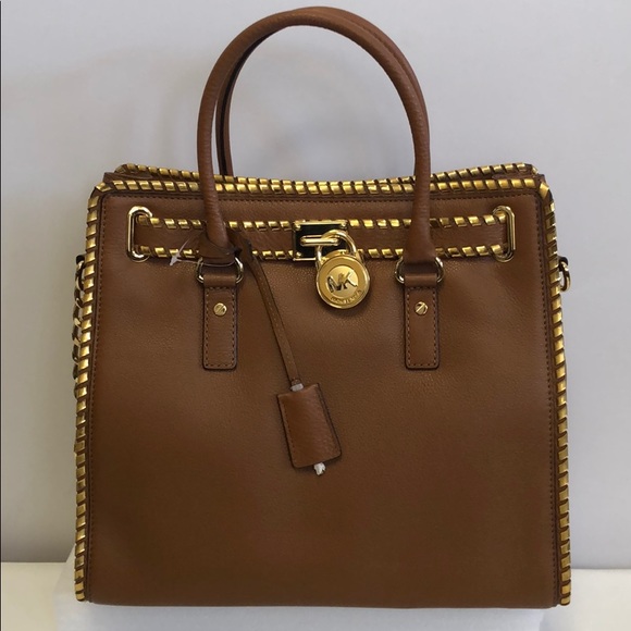 Michael Kors Whipped Hamilton Tote Luggage Gold